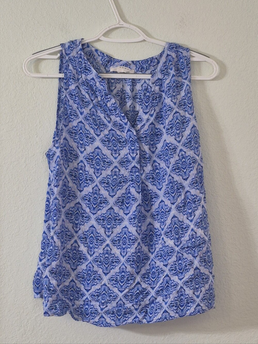 Kenar Blue Patterned Sleeveless Camisole